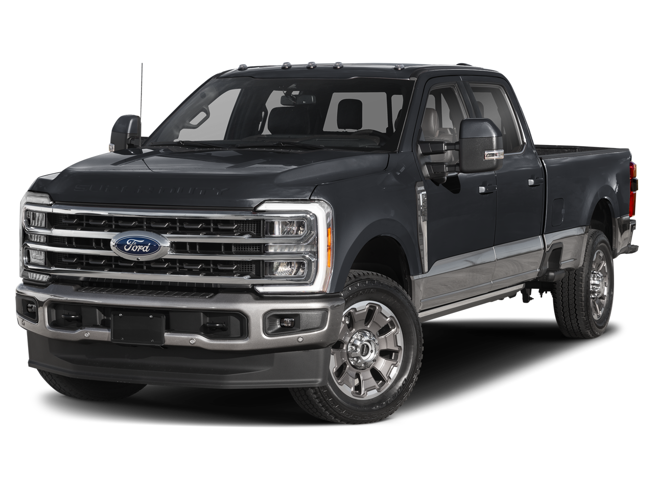 2026 Ford F-350SD King Ranch in Agate Black Metallic — front three-quarter view