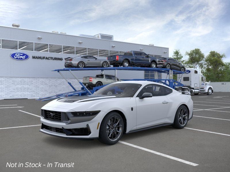 2026 Ford Mustang Dark Horse in Oxford White — front three-quarter view