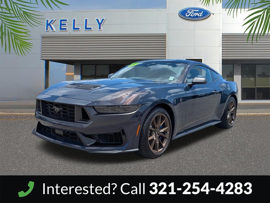2025 Ford Mustang Dark Horse in Blue Ember Metallic — front three-quarter view