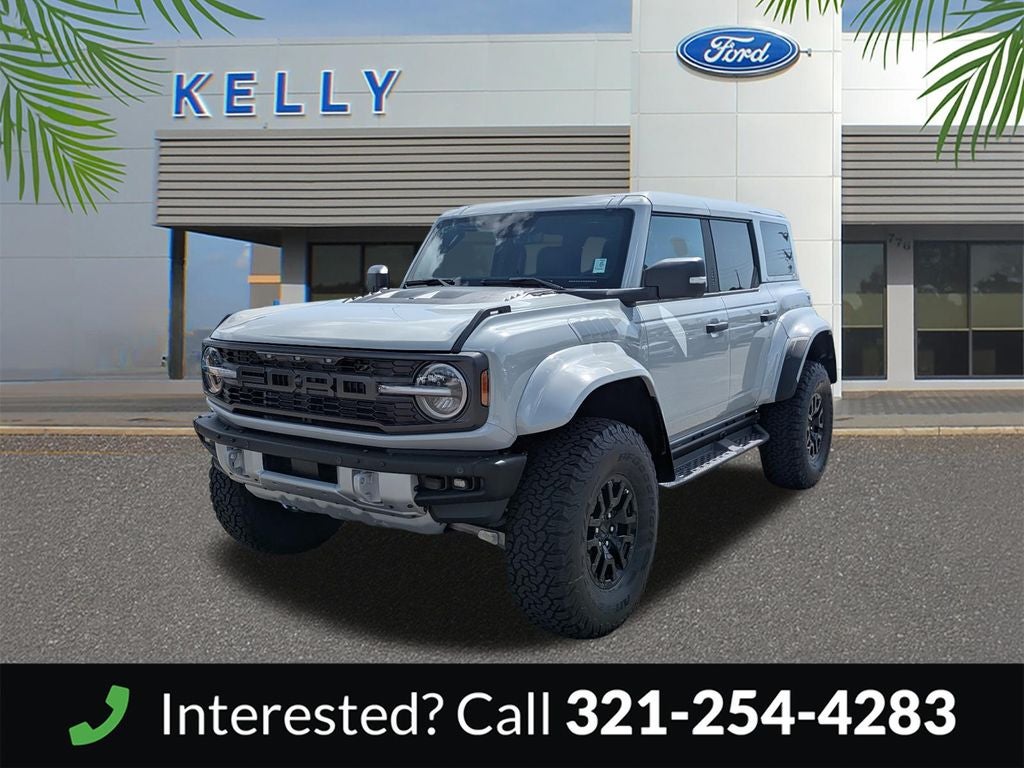 2026 Ford Bronco Raptor in Avalanche — front three-quarter view