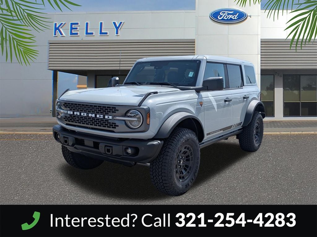 2026 Ford Bronco Badlands in Avalanche Gray — front three-quarter view