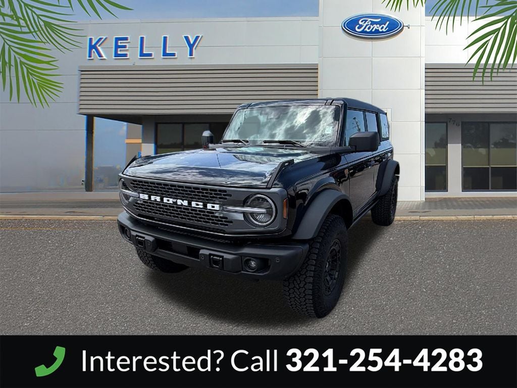 2026 Ford Bronco Badlands in Shadow Black — front three-quarter view