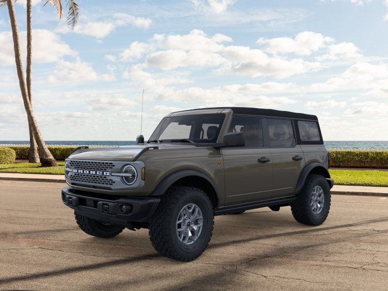 2025 Ford Bronco Badlands in Marsh Gray — front three-quarter view