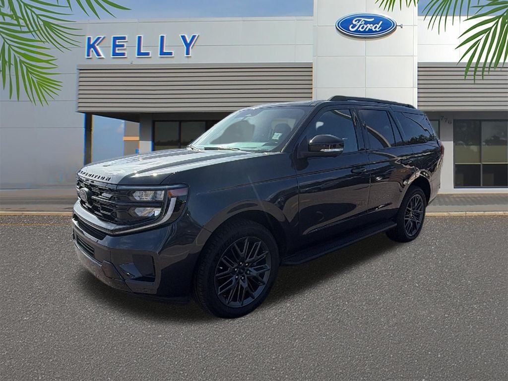2026 Ford Expedition Platinum in Gray Metallic — front three-quarter view