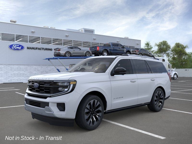 2026 Ford Expedition Platinum in Space Silver Metallic — front three-quarter view