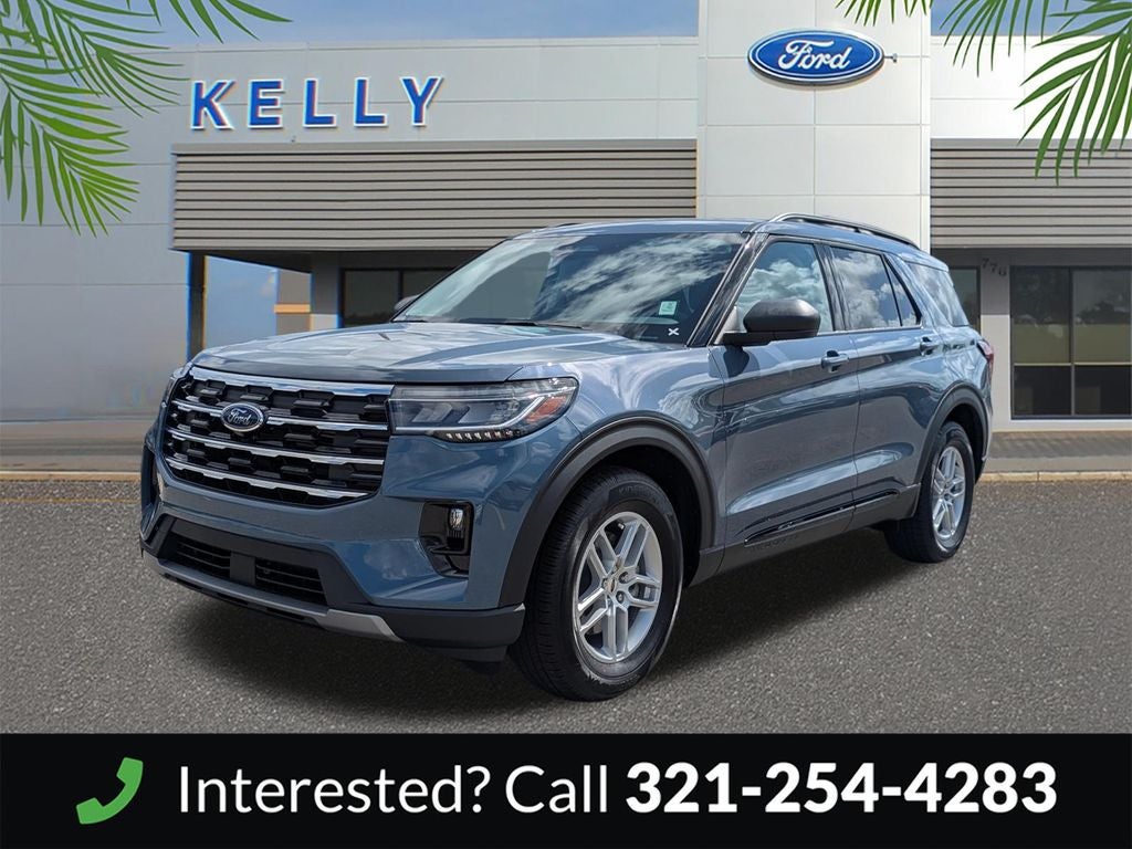 2026 Ford Explorer Active in Vapor Blue Metallic — front three-quarter view