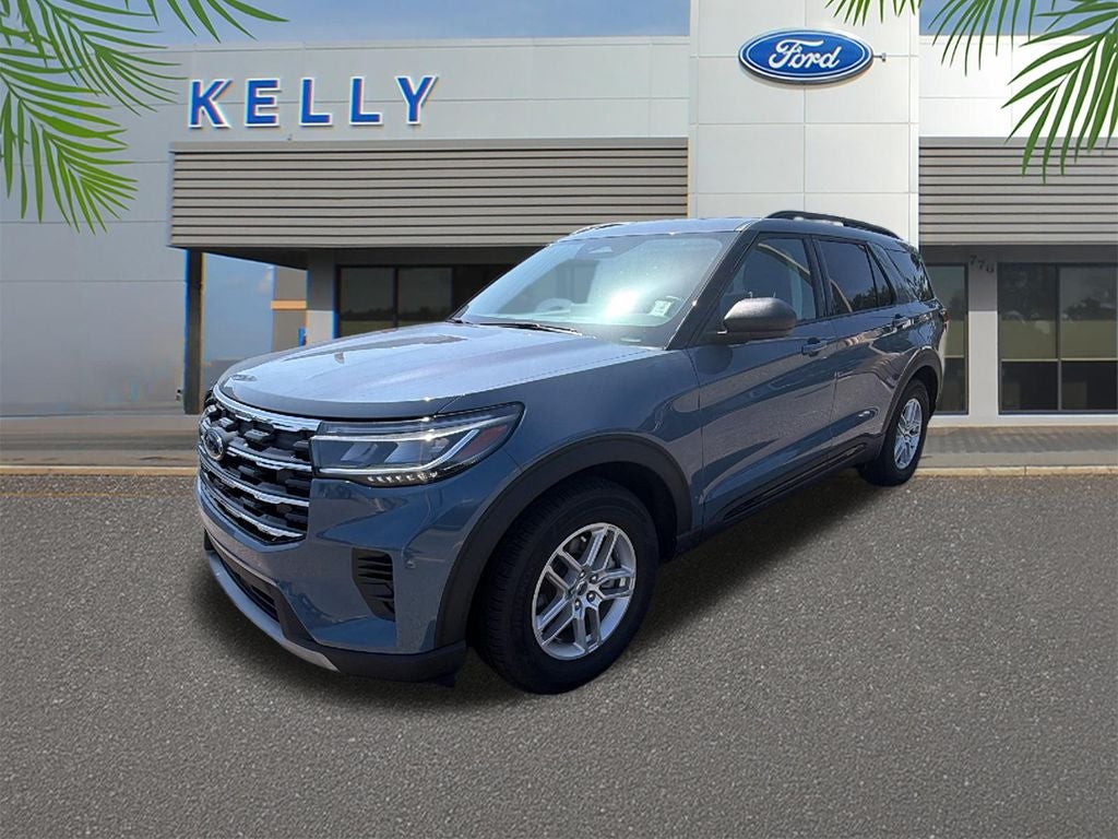2026 Ford Explorer Active in Vapor Blue Metallic — front three-quarter view