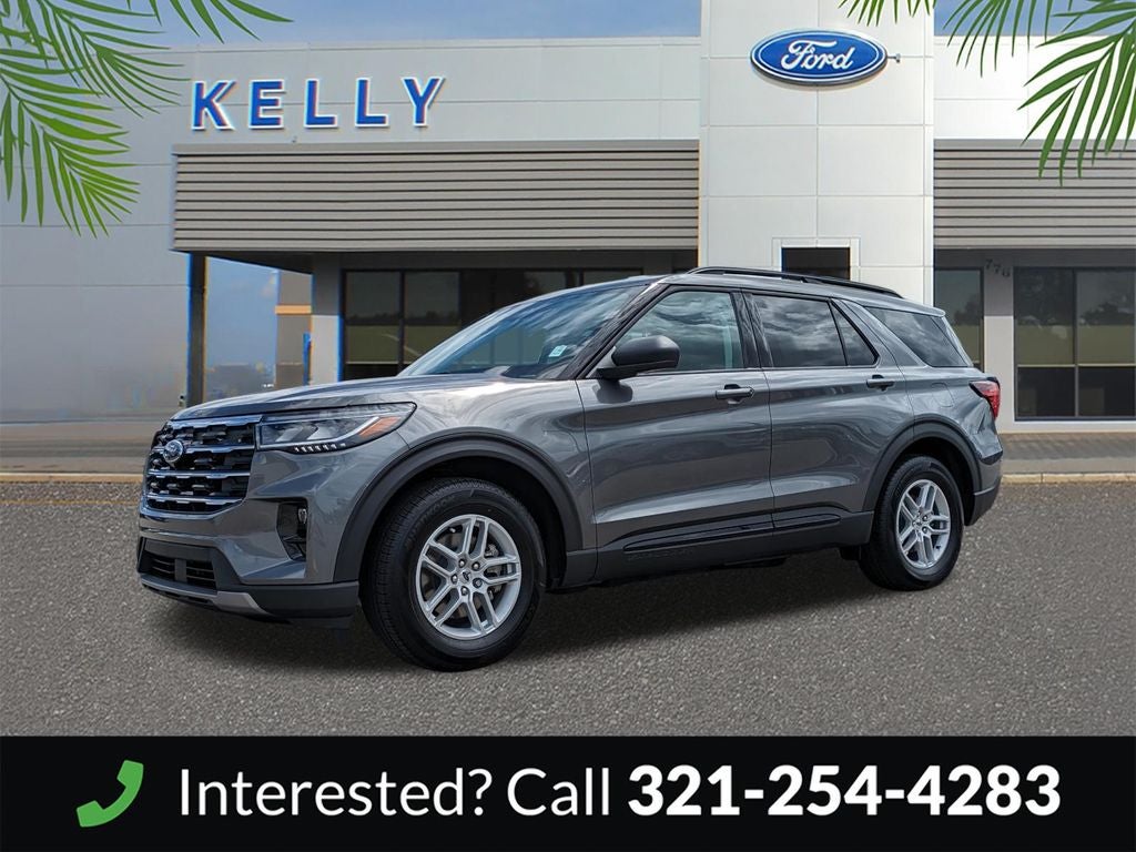 2026 Ford Explorer Active in Gray Metallic — front three-quarter view