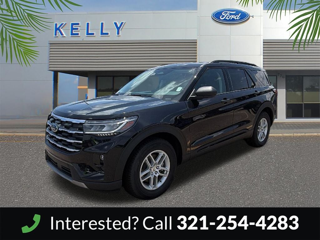 2026 Ford Explorer Active in Black Metallic — front three-quarter view