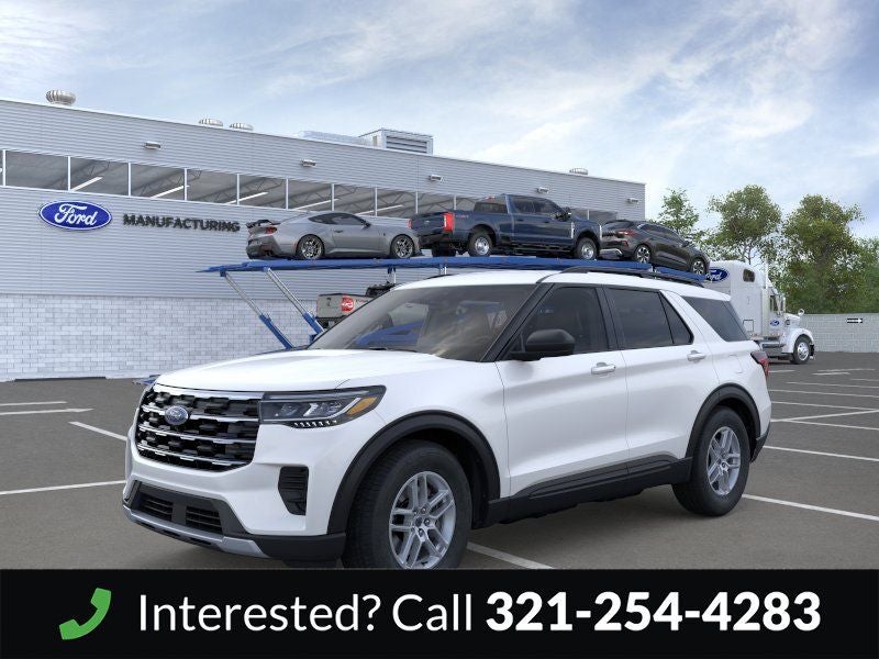 2026 Ford Explorer Active in White Metallic — front three-quarter view