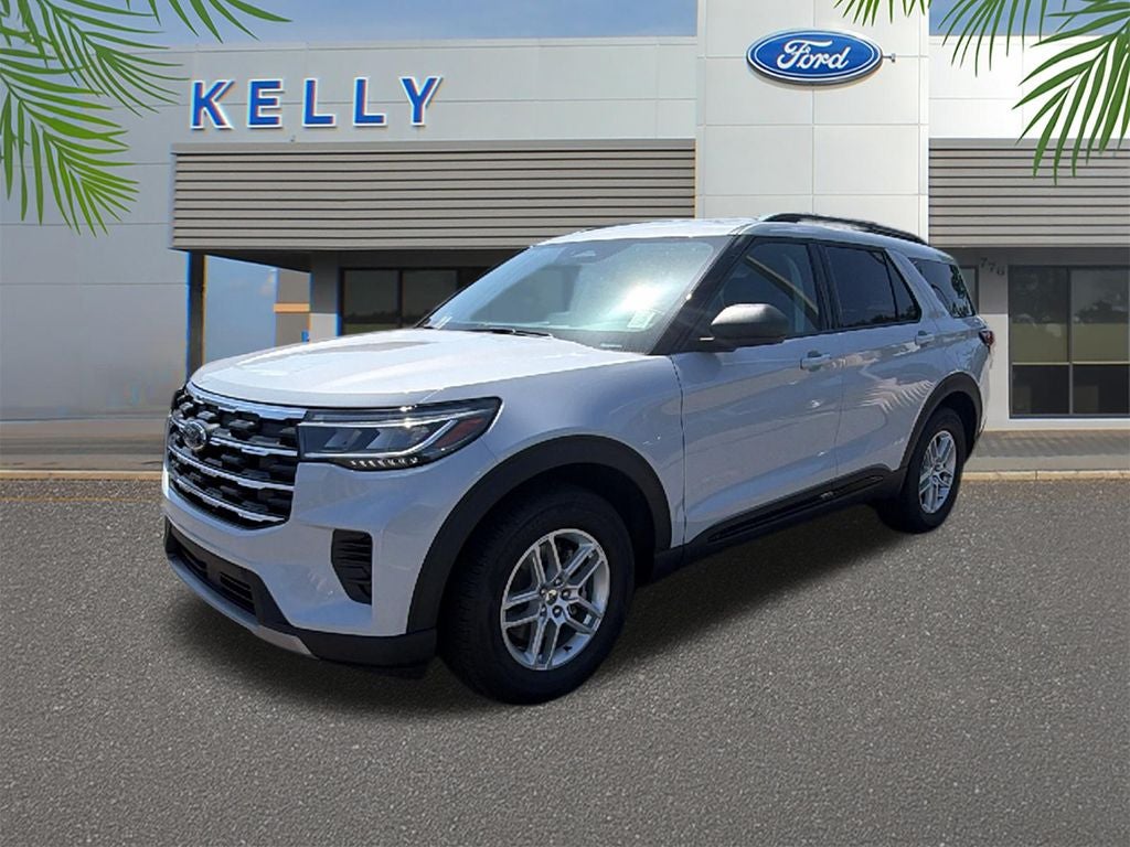 2026 Ford Explorer Active in White — front three-quarter view