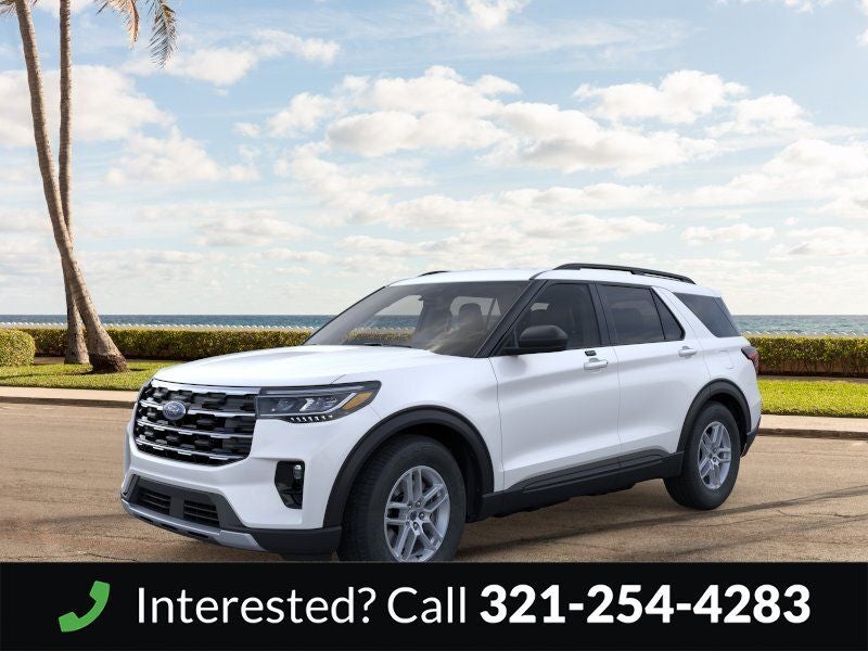 2026 Ford Explorer Active in White Metallic — front three-quarter view