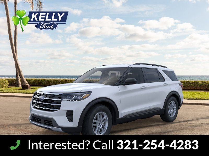 2026 Ford Explorer Active in Space White Metallic — front three-quarter view