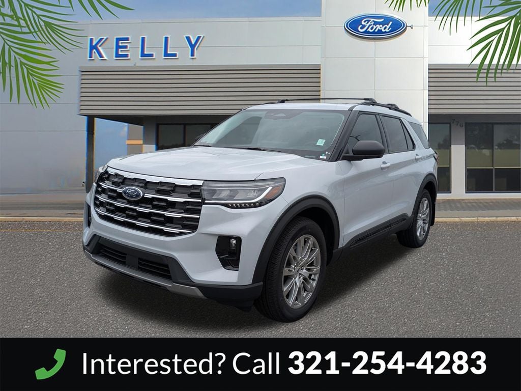 2026 Ford Explorer Active in Space White Metallic — front three-quarter view