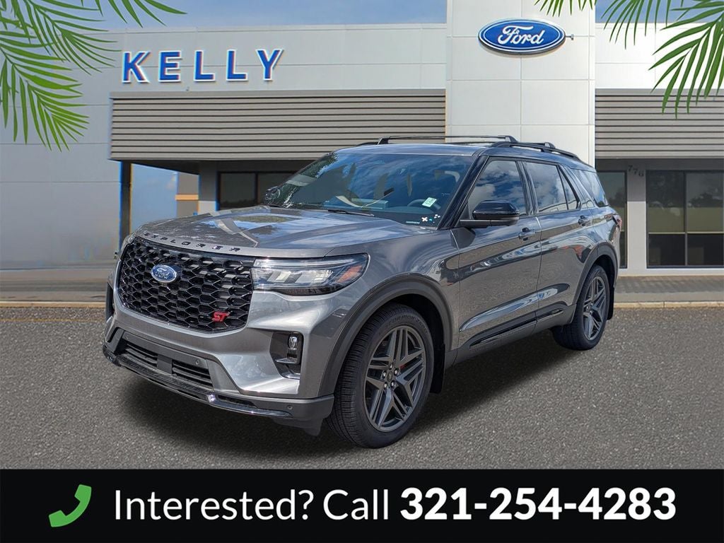 2026 Ford Explorer ST in Carbonized Gray Metallic — front three-quarter view