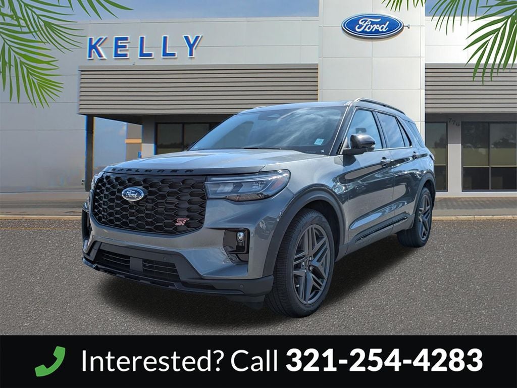 2026 Ford Explorer ST in Carbonized Gray Metallic — front three-quarter view