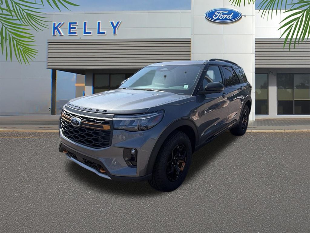 2026 Ford Explorer Tremor in Gray Metallic — front three-quarter view