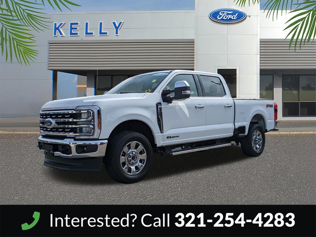 2025 Ford F-350SD Lariat in Oxford White — front three-quarter view
