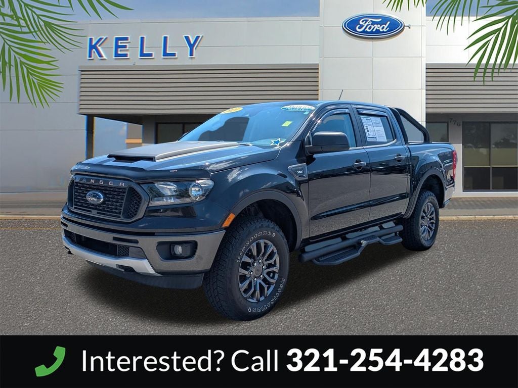 2021 Ford Ranger XLT in Shadow Black — front three-quarter view