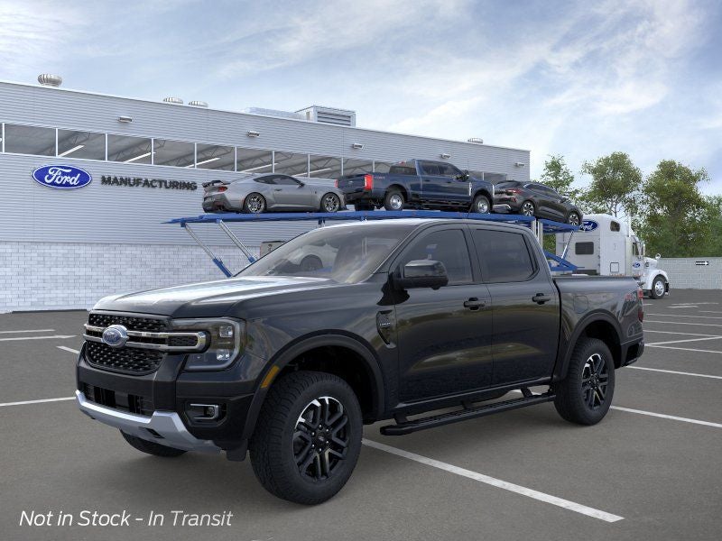 2026 Ford Ranger Lariat in Shadow Black — front three-quarter view