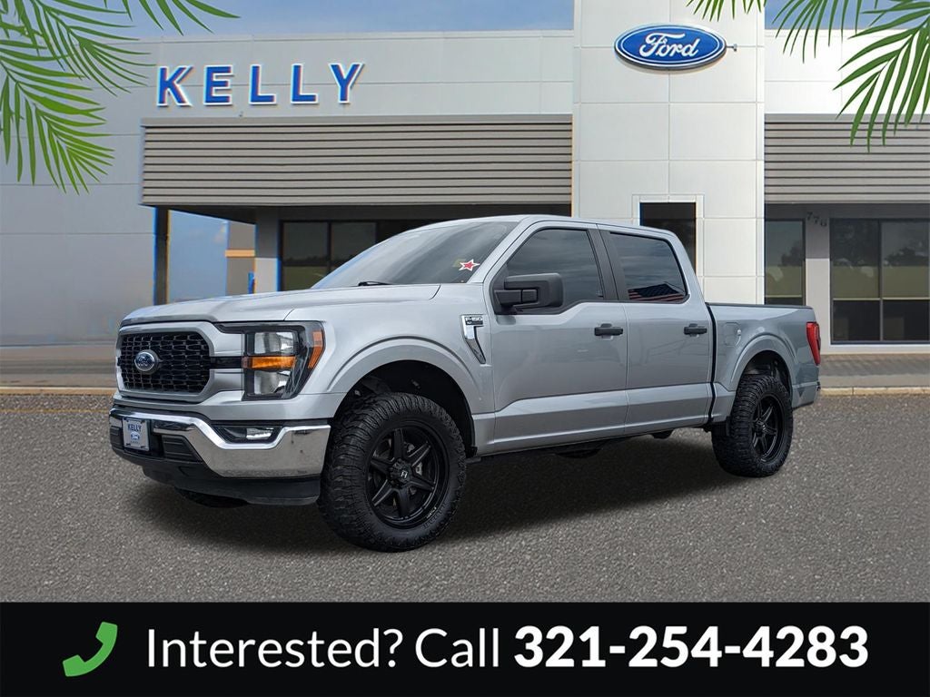 2023 Ford F-150 XLT in Silver Metallic — front three-quarter view