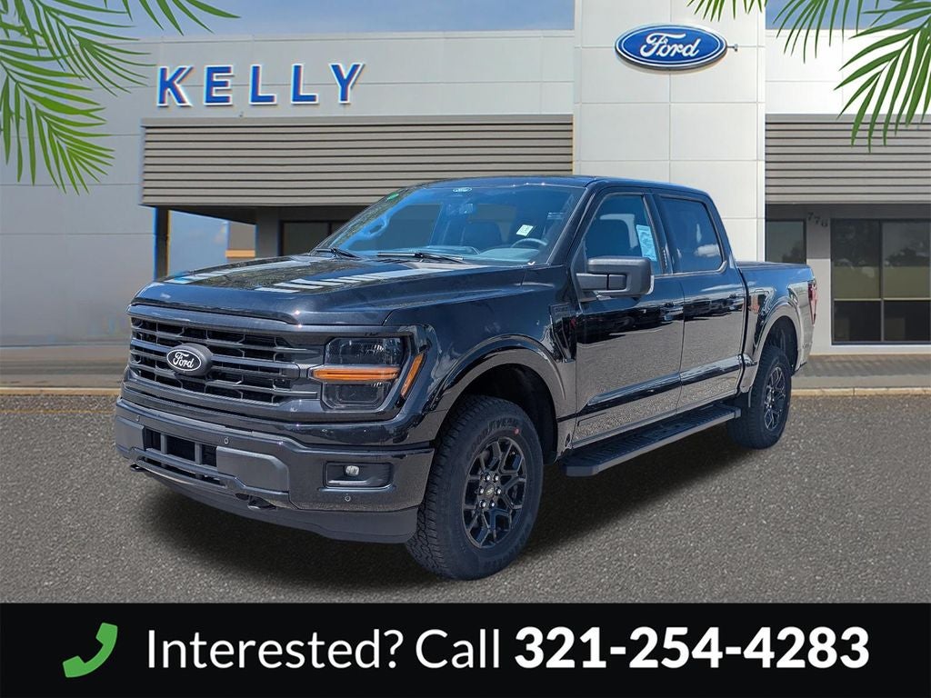 2026 Ford F-150 XLT in Agate Black Metallic — front three-quarter view
