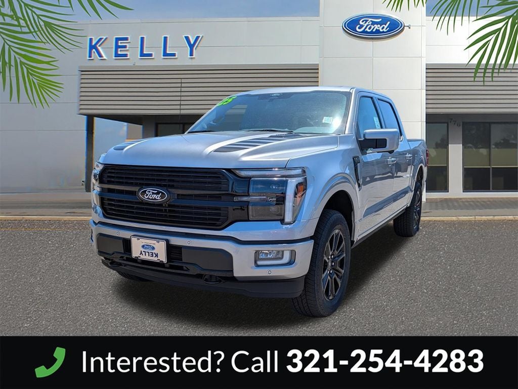 2025 Ford F-150 Platinum in Iconic Silver Metallic — front three-quarter view