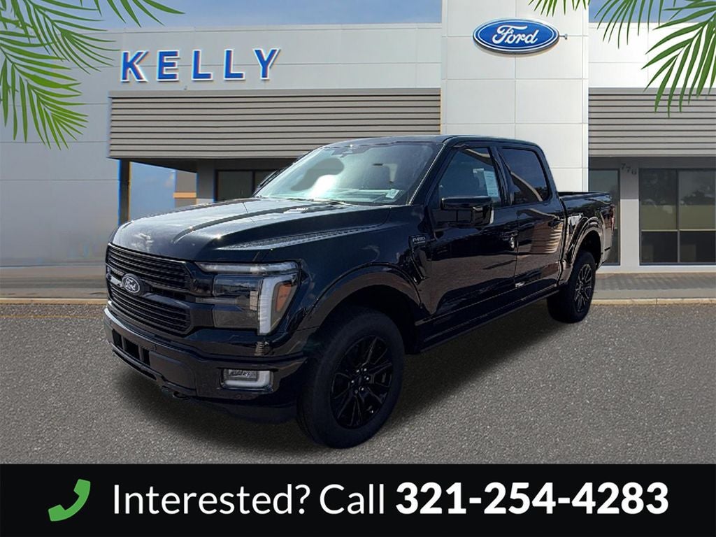 2026 Ford F-150 Platinum in Black Metallic — front three-quarter view