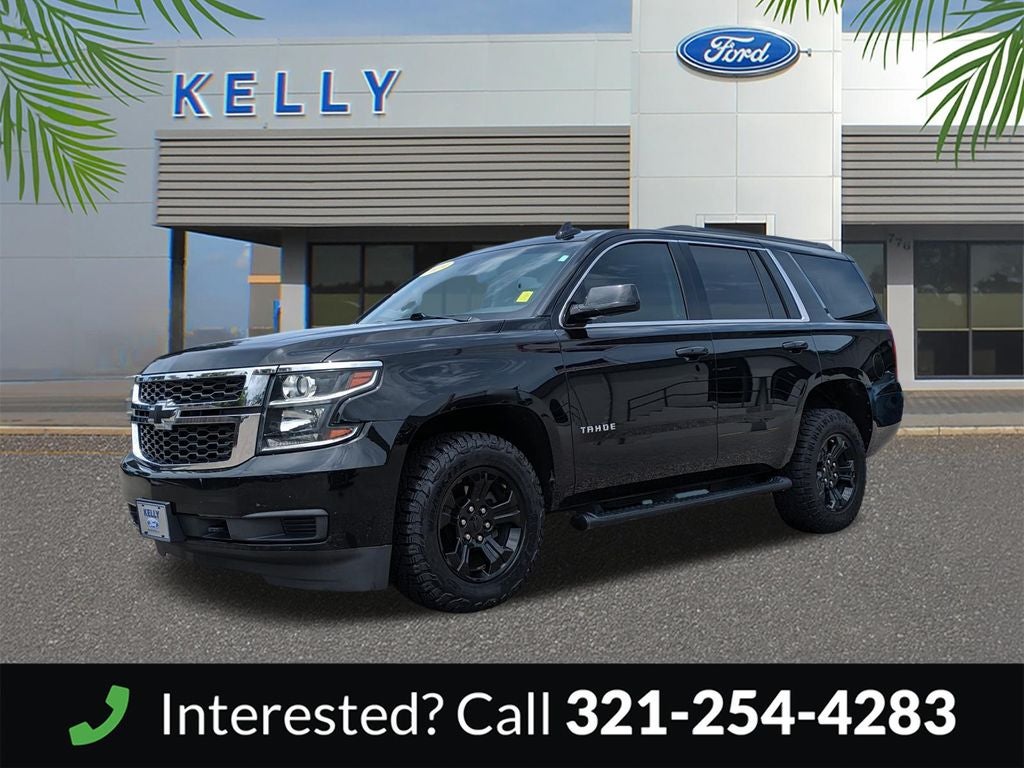 2019 Chevrolet Tahoe LS in Black — front three-quarter view