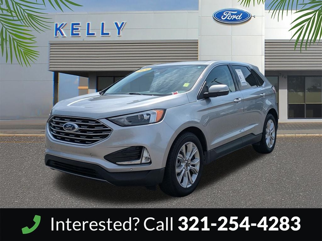 2024 Ford Edge Titanium in Silver Metallic — front three-quarter view