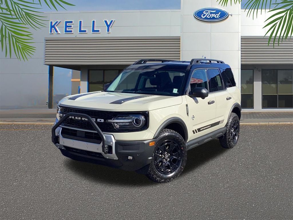2025 Ford Bronco Sport Outer Banks in Desert Sand — front three-quarter view