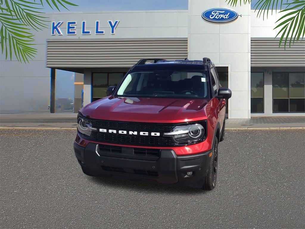 2025 Ford Bronco Sport Outer Banks in Ruby Red Metallic — front three-quarter view