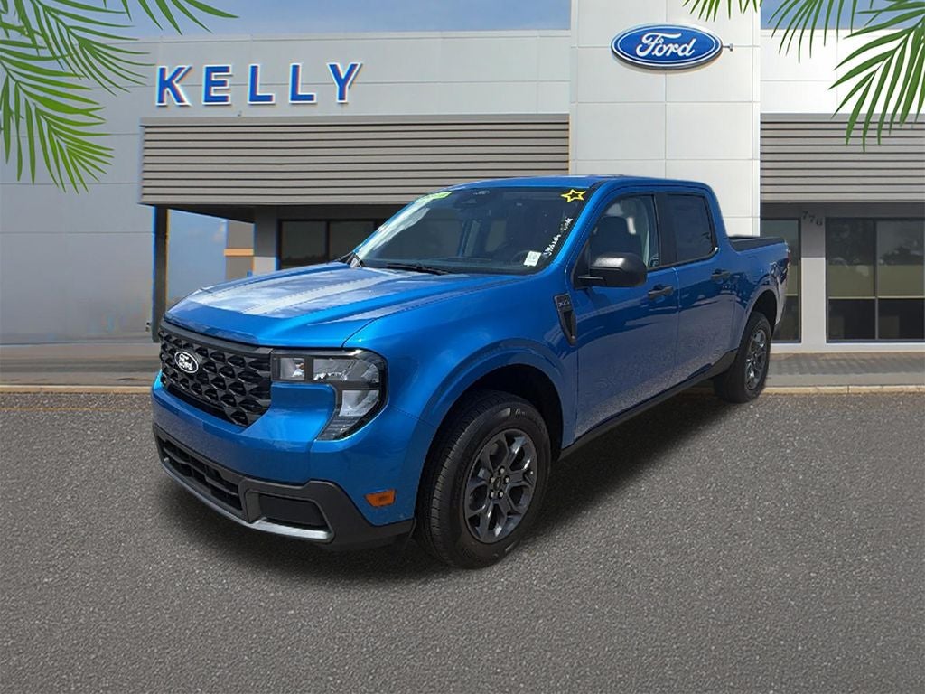 2026 Ford Maverick XLT in Velocity Blue — front three-quarter view