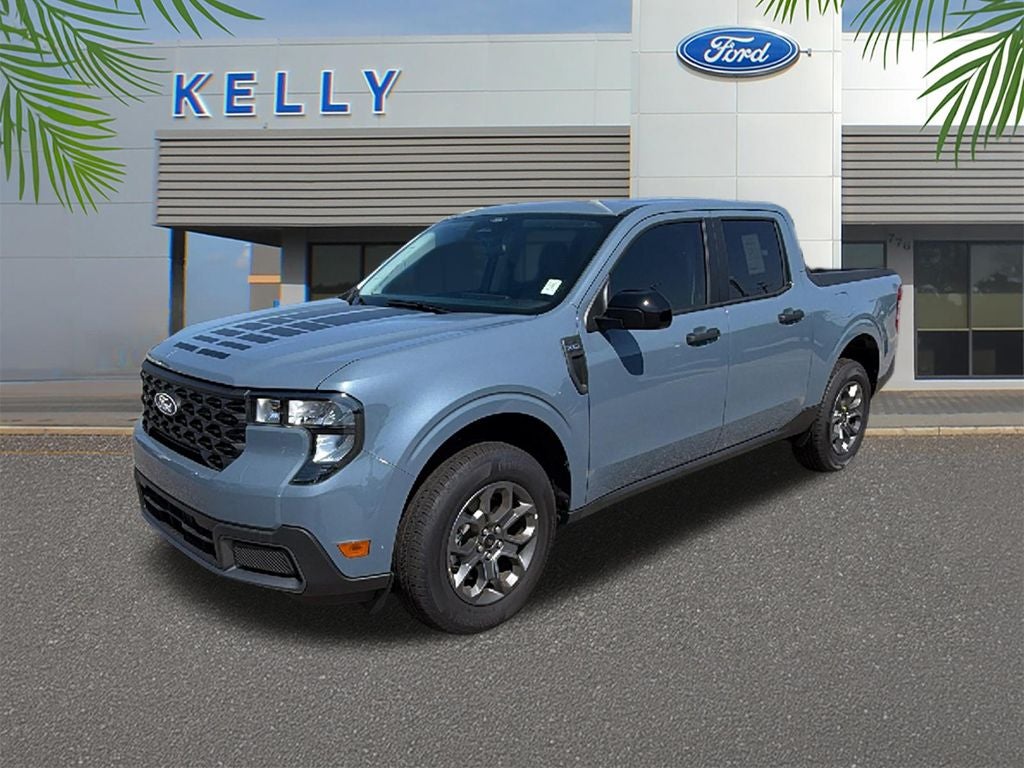 2026 Ford Maverick XLT in Azure Gray Metallic Tri-Coat — front three-quarter view