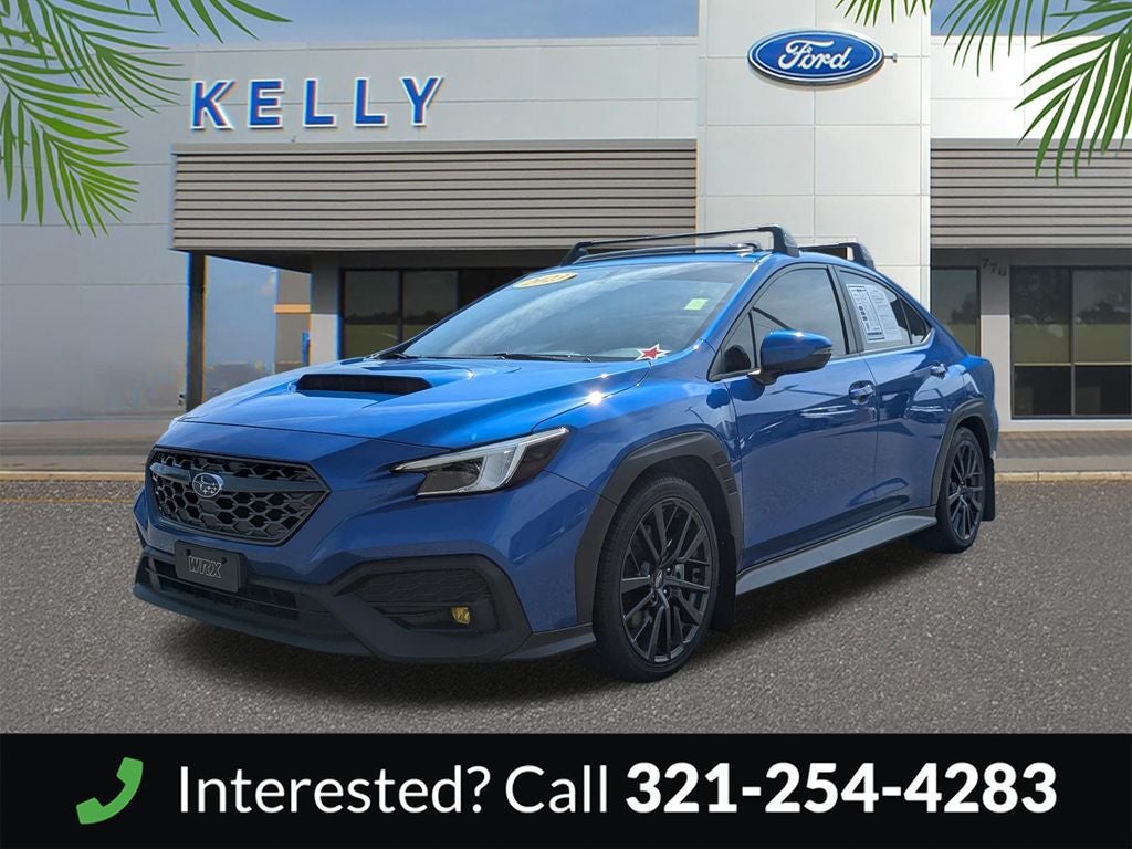 2023 Subaru WRX Limited in Wr Blue Pearl — front three-quarter view