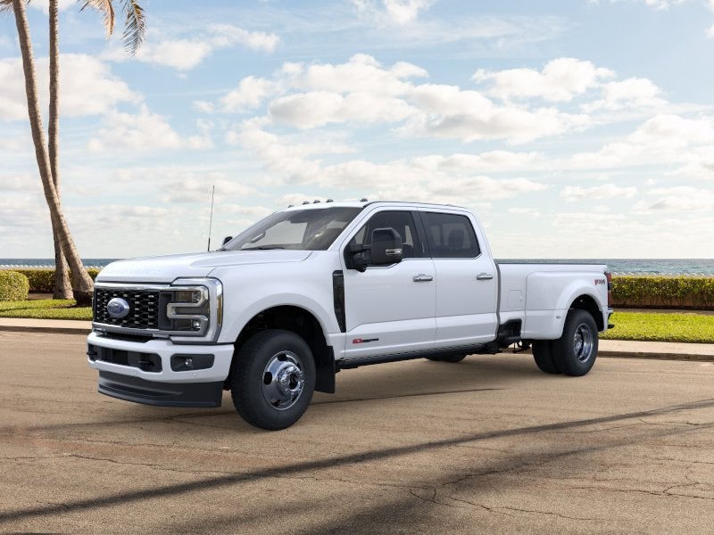 2026 Ford Super Duty F-350 Platinum in Star White Metallic Tri-Coat — front three-quarter view
