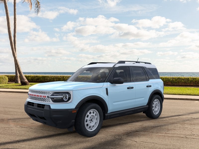 2026 Ford Bronco Sport Heritage in Robin's Egg Blue — front three-quarter view